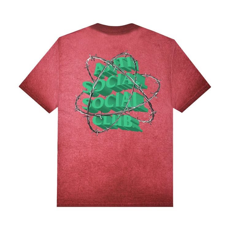 Anti Social Social Club New And Gone T-Shirt Red Mineral Wash