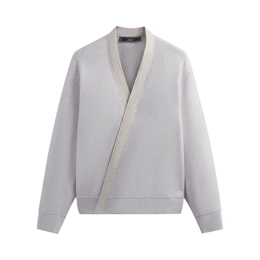 Kith Strauss Cross Front Cardigan Light Heather Grey