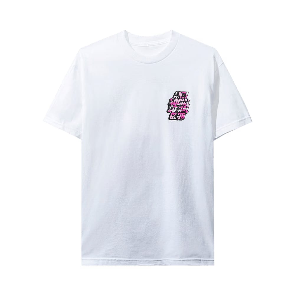 Anti Social Social Club Blocked Pink Camo T-Shirt White