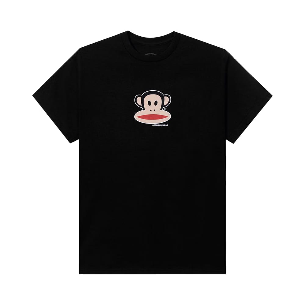 Anti Social Social Club Kids x Paul Frank Logo T-Shirt Black