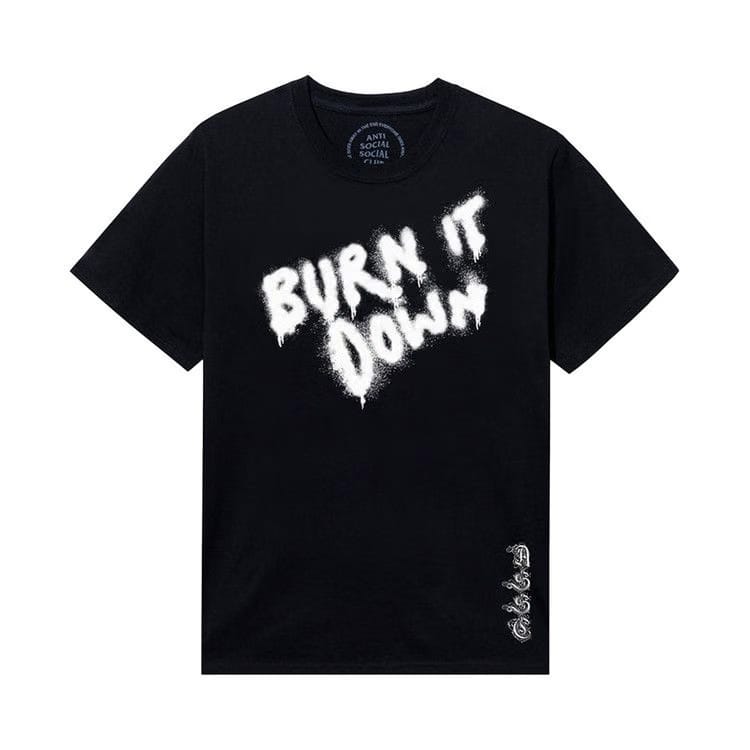 Anti Social Social Club x 2 Tone Burn It Down T-Shirt Black