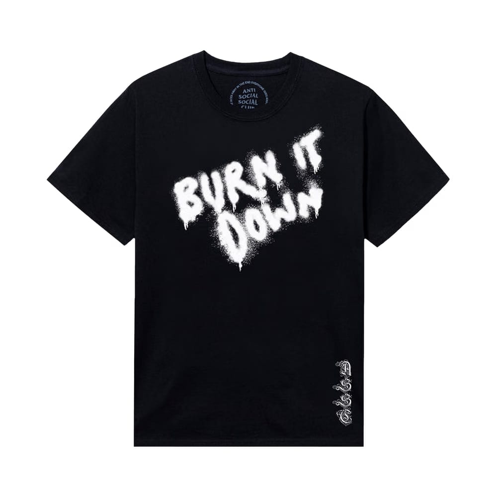 Anti Social Social Club x 2 Tone Burn It Down T-Shirt Black