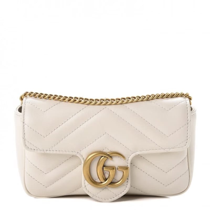 Gucci GG Marmont Matelasse Super Mini Bag White