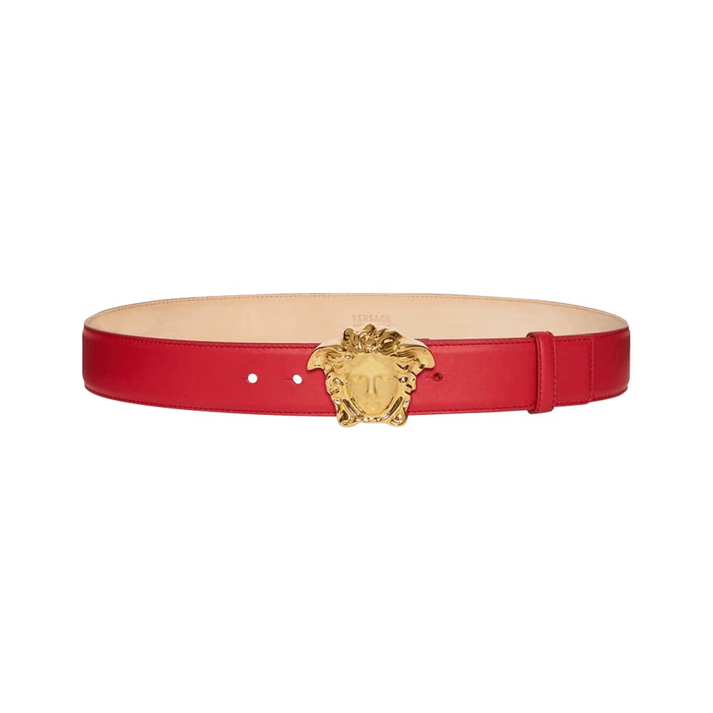Versace Palazzo Belt With Medusa Buckle Red