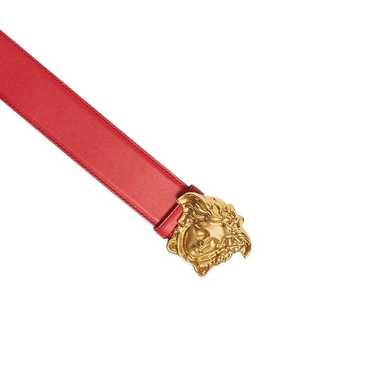 Versace Palazzo Belt With Medusa Buckle Red