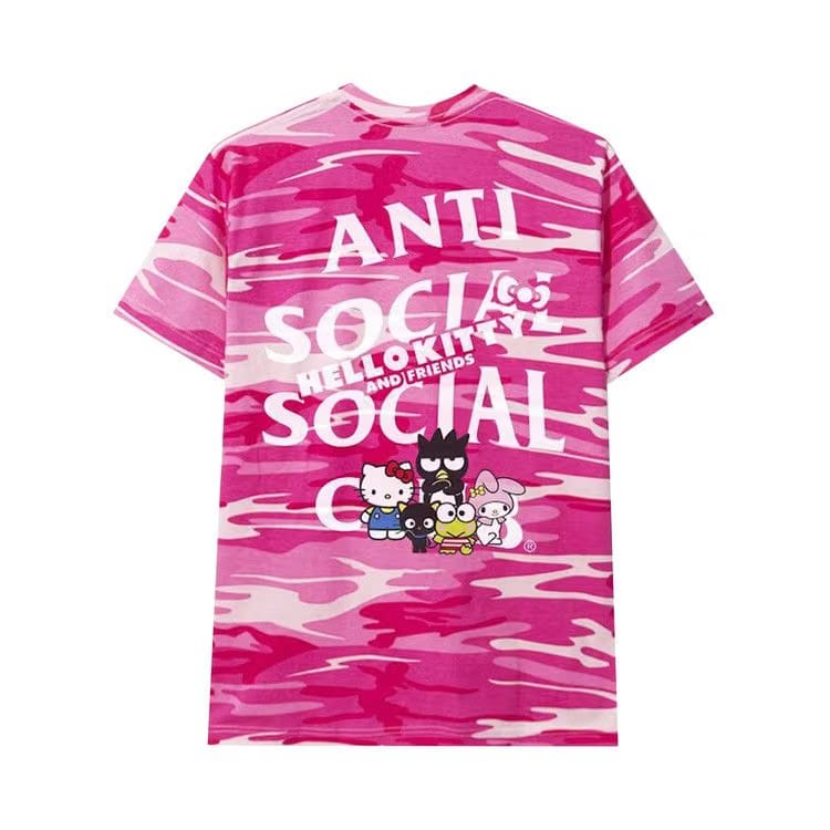 Anti Social Social Club x Hello Kitty And Friends T-Shirt Pink Camo