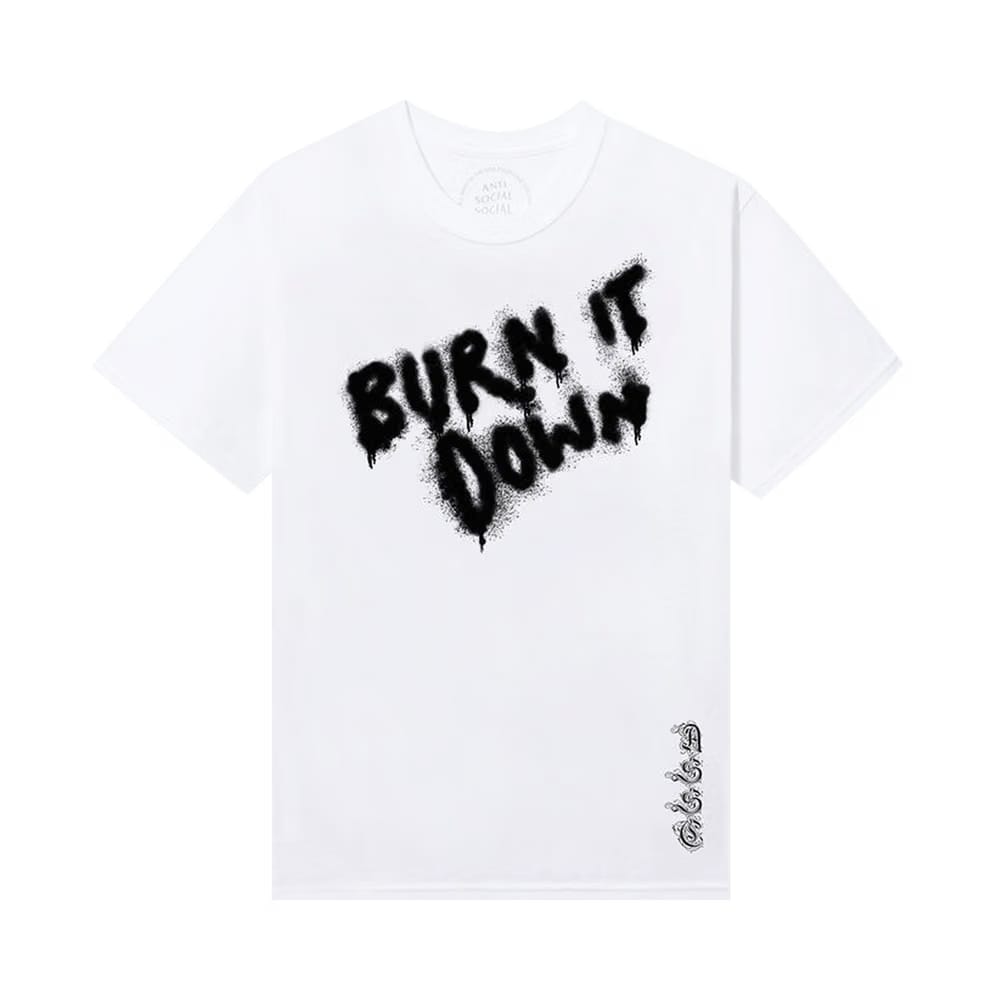 Anti Social Social Club x 2 Tone Burn It Down T-Shirt White