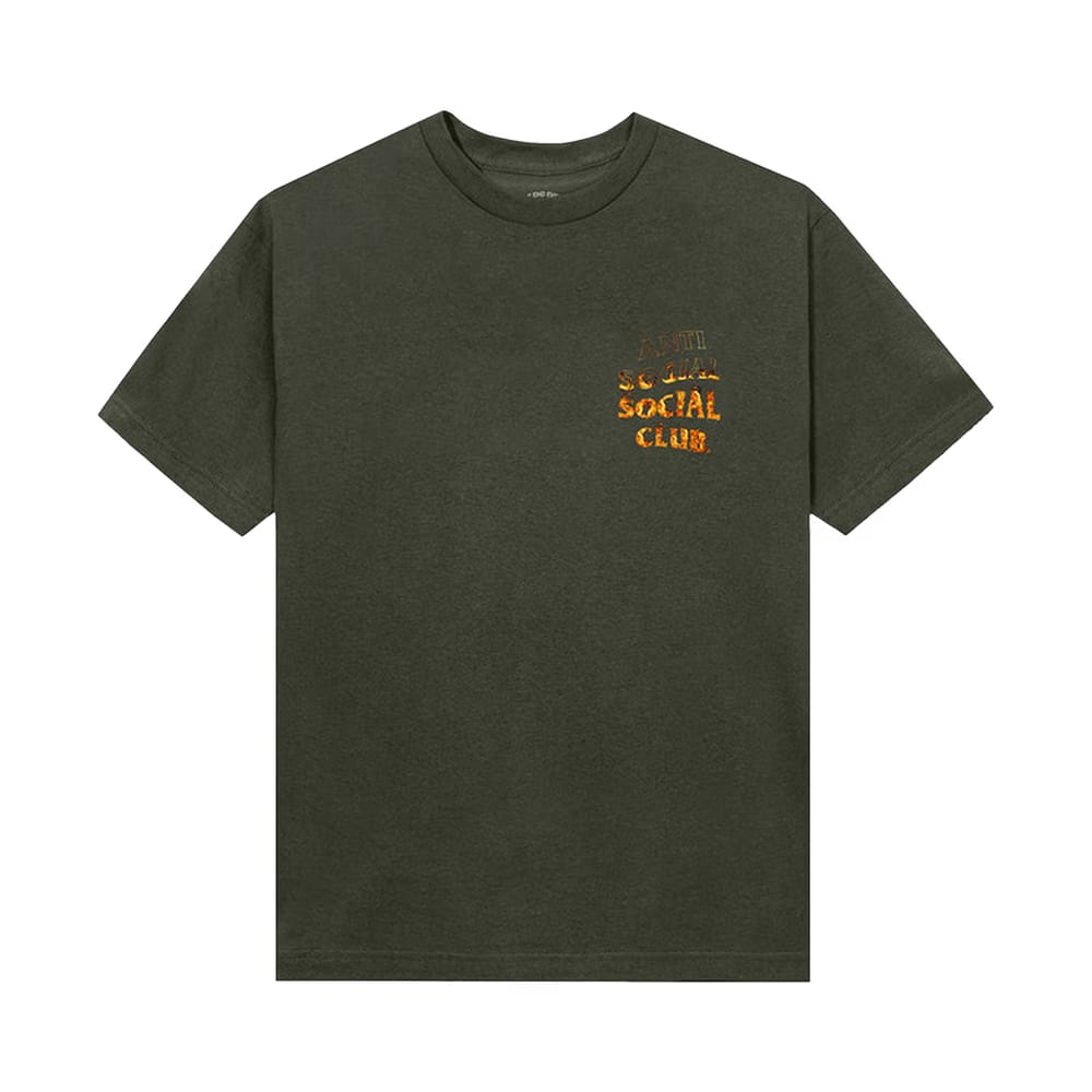 Anti Social Social Club A Fire Inside T-Shirt Olive