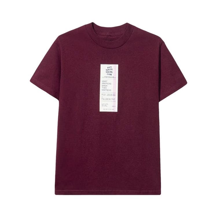 Anti Social Social Club Read Receipts T-Shirt Maroon