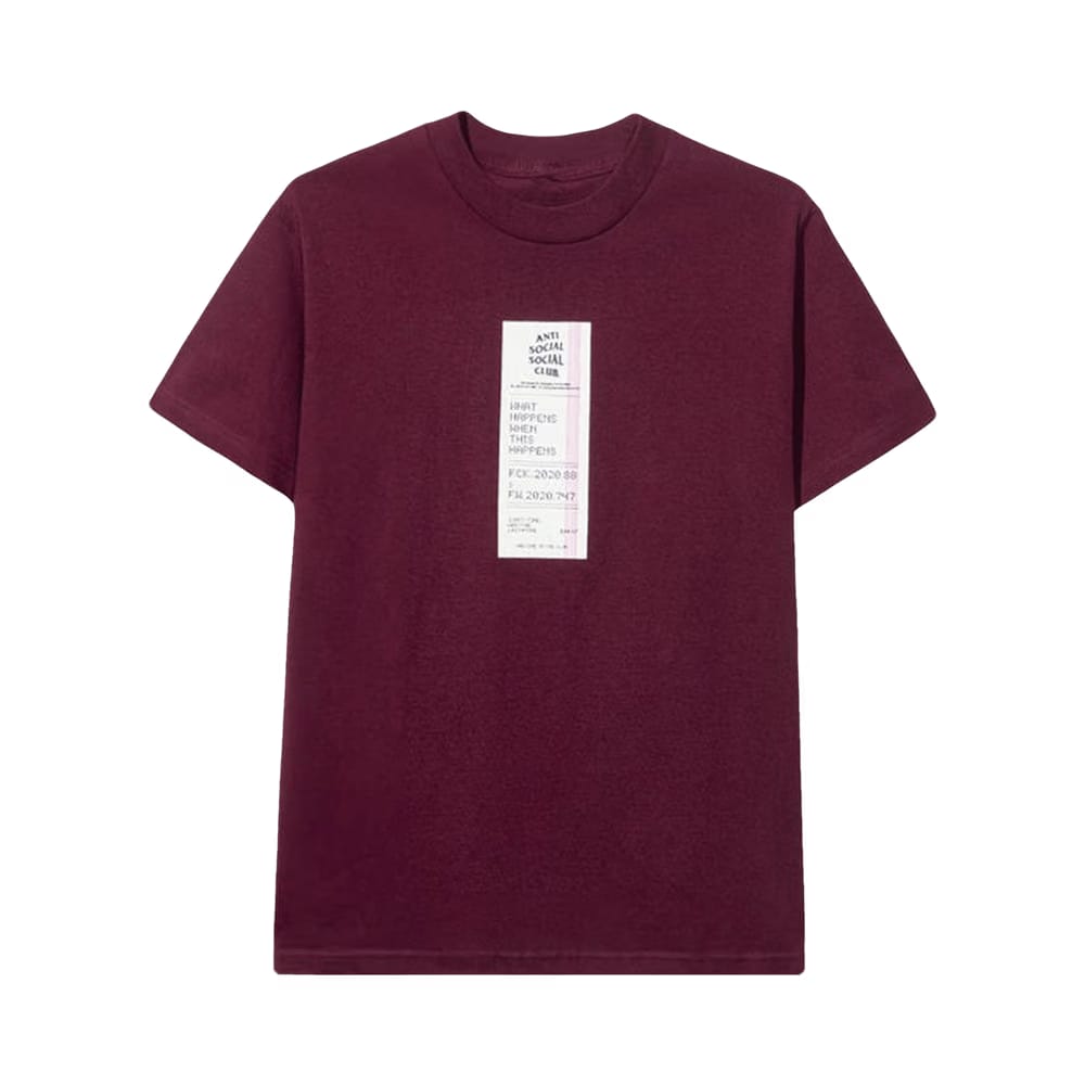 Anti Social Social Club Read Receipts T-Shirt Maroon