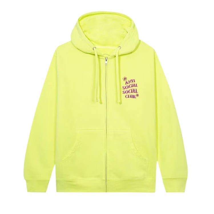 Anti Social Social Club Coral Crush Zip Up Hoodie Yellow