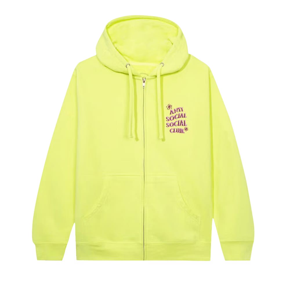 Anti Social Social Club Coral Crush Zip Up Hoodie Yellow