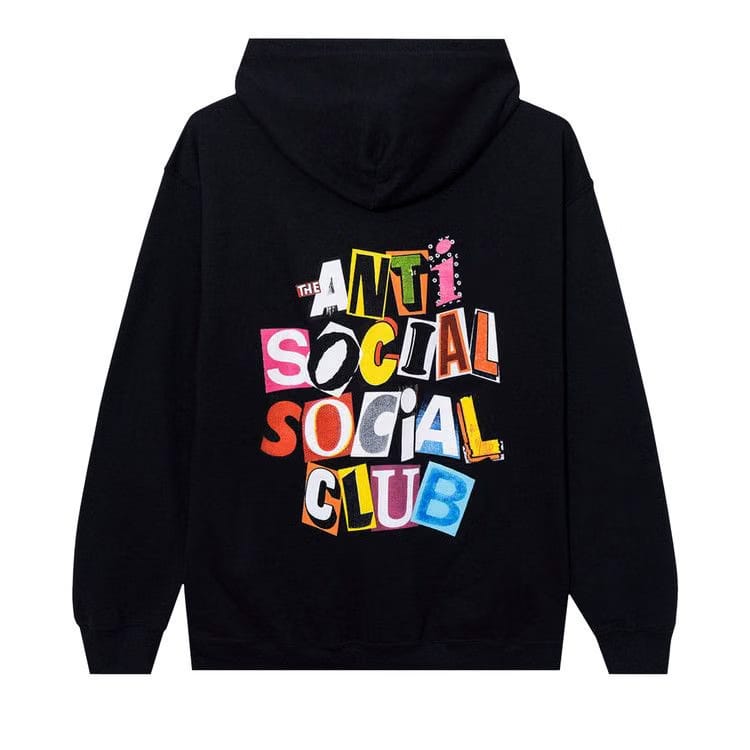 Anti Social Social Club Torn Pages Of Our Story Zip Hoodie Black