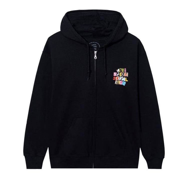Anti Social Social Club Torn Pages Of Our Story Zip Hoodie Black