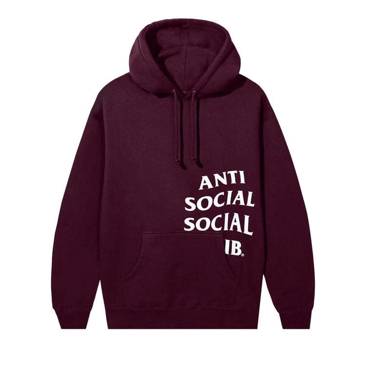 Anti Social Social Club Cut Off Logo Hoodie Maroon