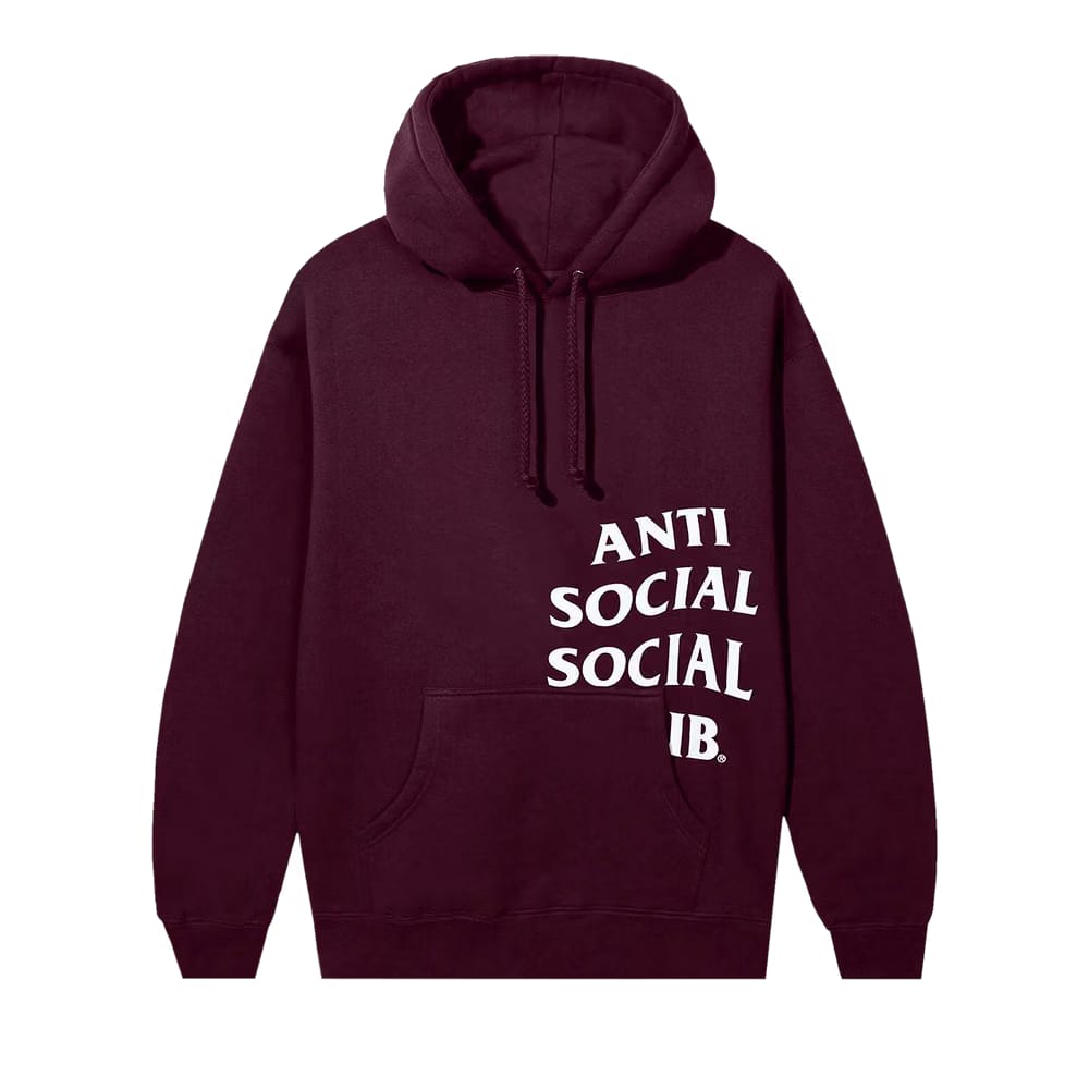 Anti Social Social Club Cut Off Logo Hoodie Maroon
