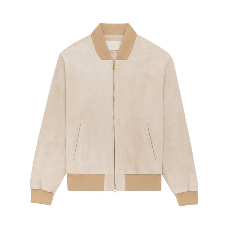 Aimé Leon Dore Suede Bomber Jacket Bone White
