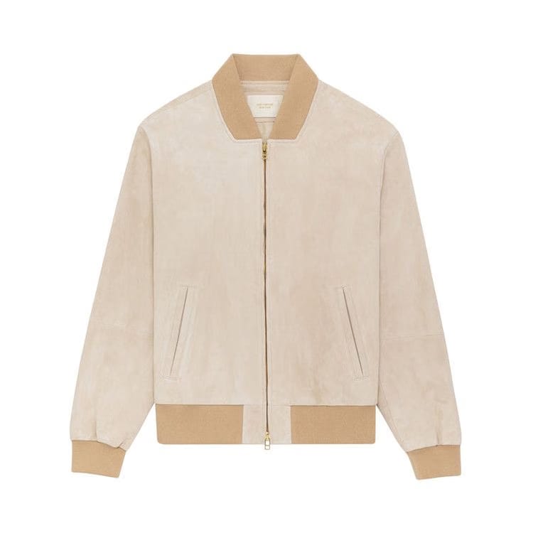 Aimé Leon Dore Suede Bomber Jacket Bone White