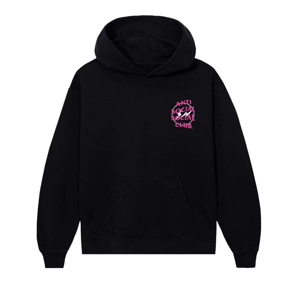 Anti Social Social Club x Fragment Design Half Tone Logo Hoodie Black/Pink