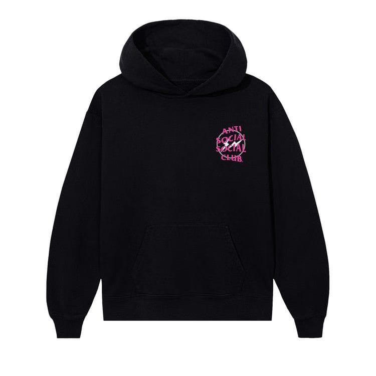 Anti Social Social Club x Fragment Design Half Tone Logo Hoodie Black/Pink