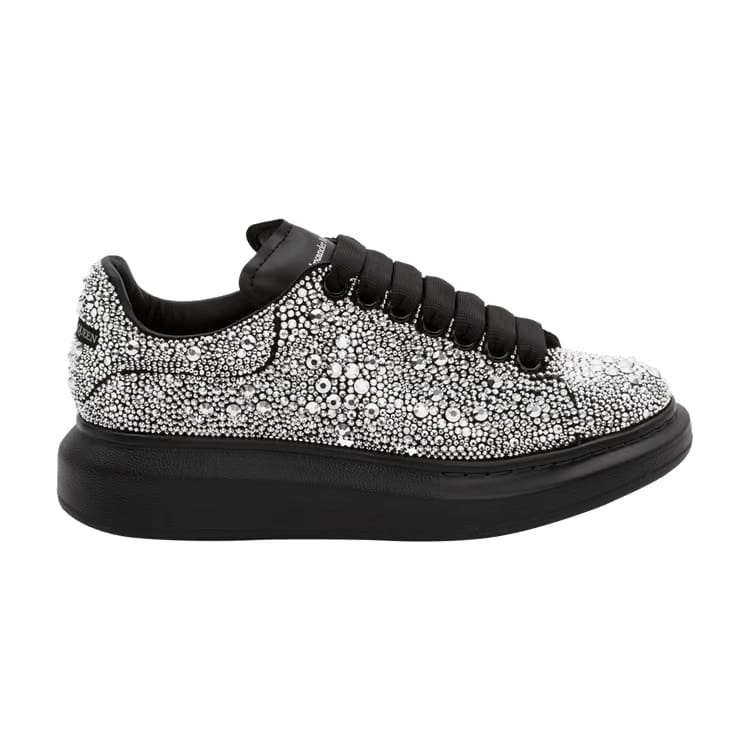 Alexander McQueen Wmns Oversized Sneaker 'Black Silver Crystal'