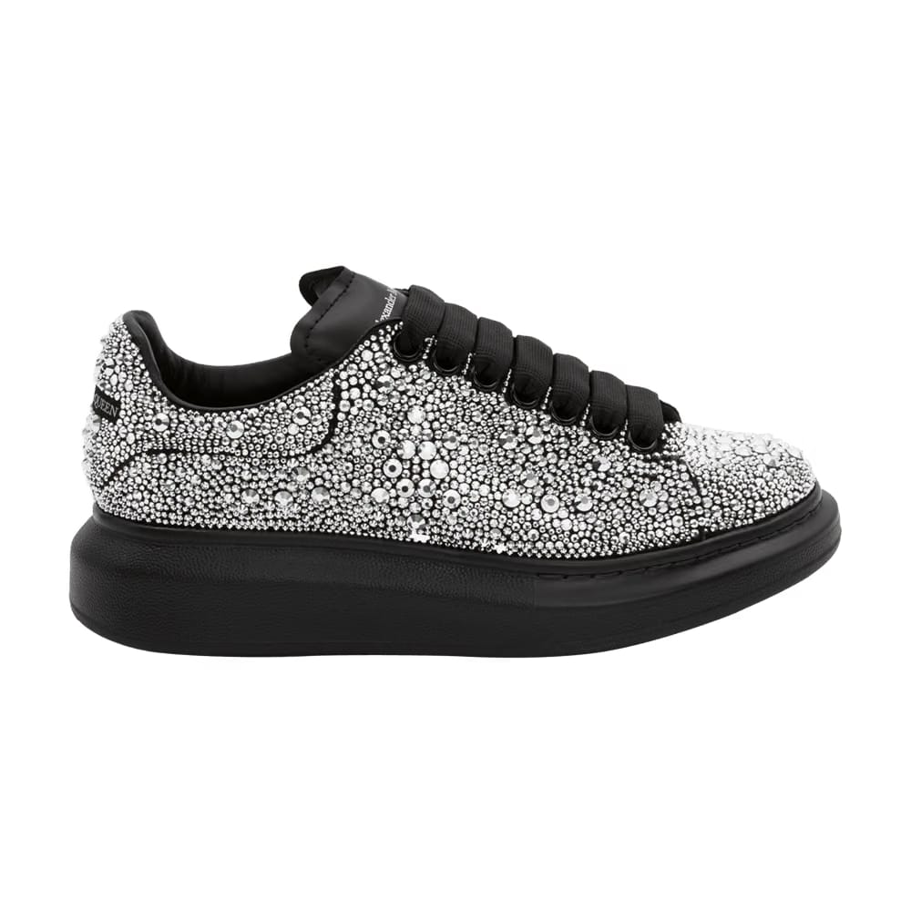 Alexander McQueen Wmns Oversized Sneaker 'Black Silver Crystal'
