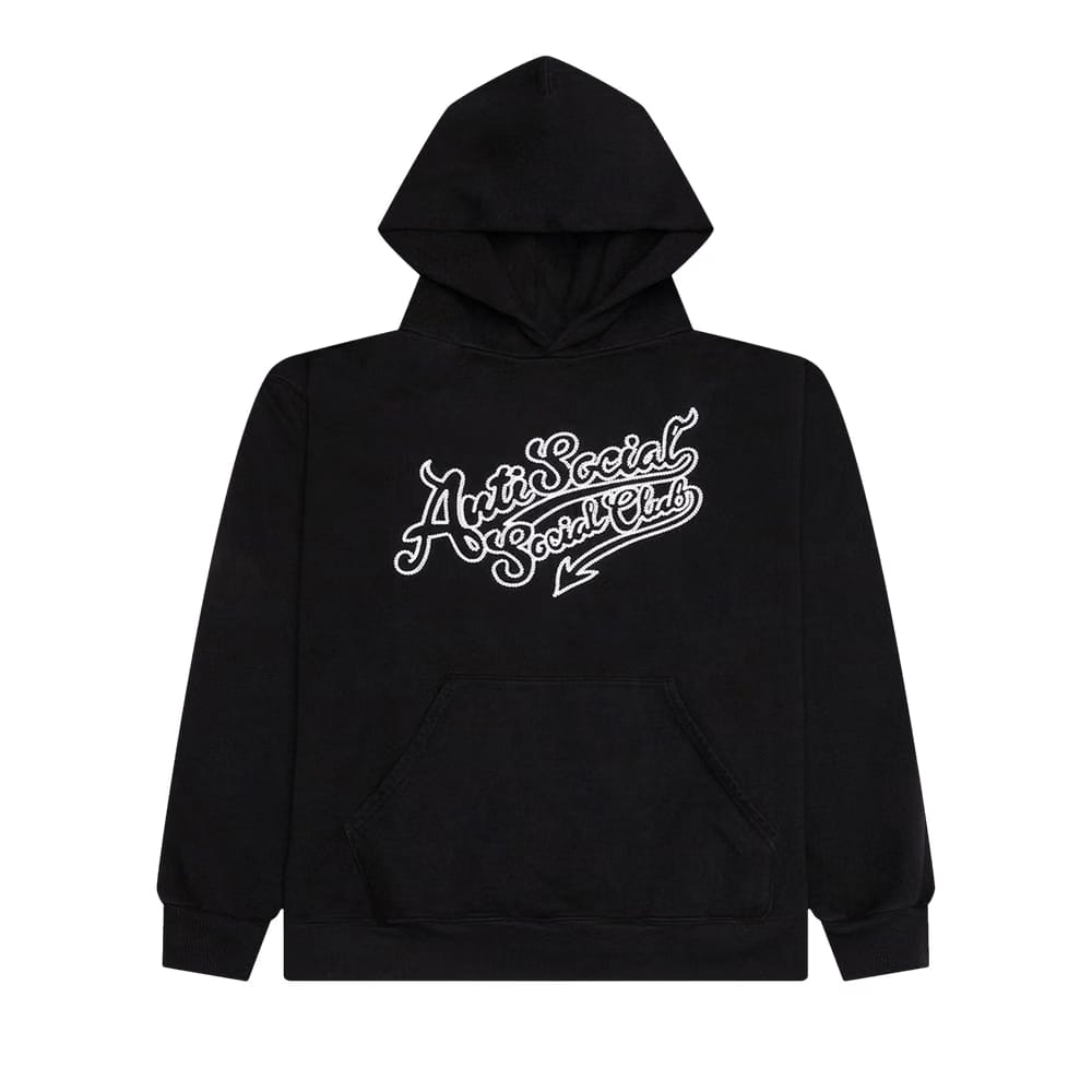 Anti Social Social Club Script Club Hoodie Black