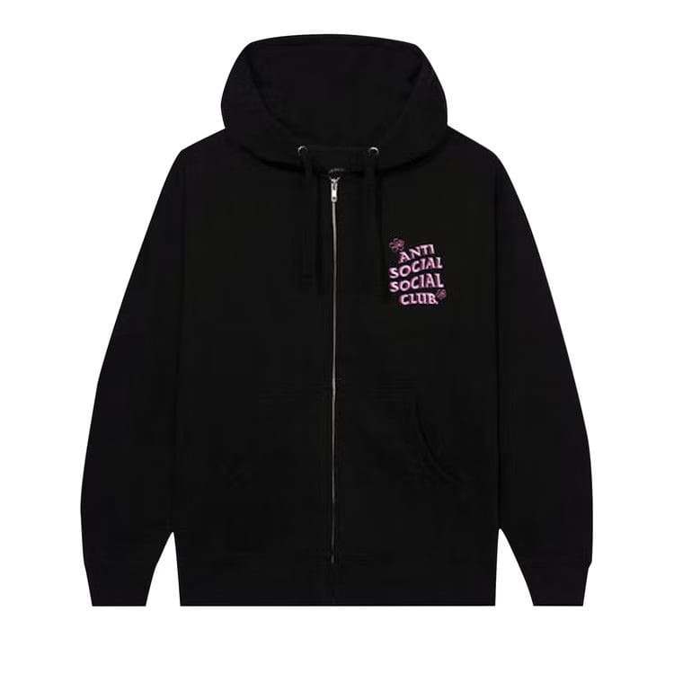 Anti Social Social Club Coral Crush Zip Up Hoodie Black