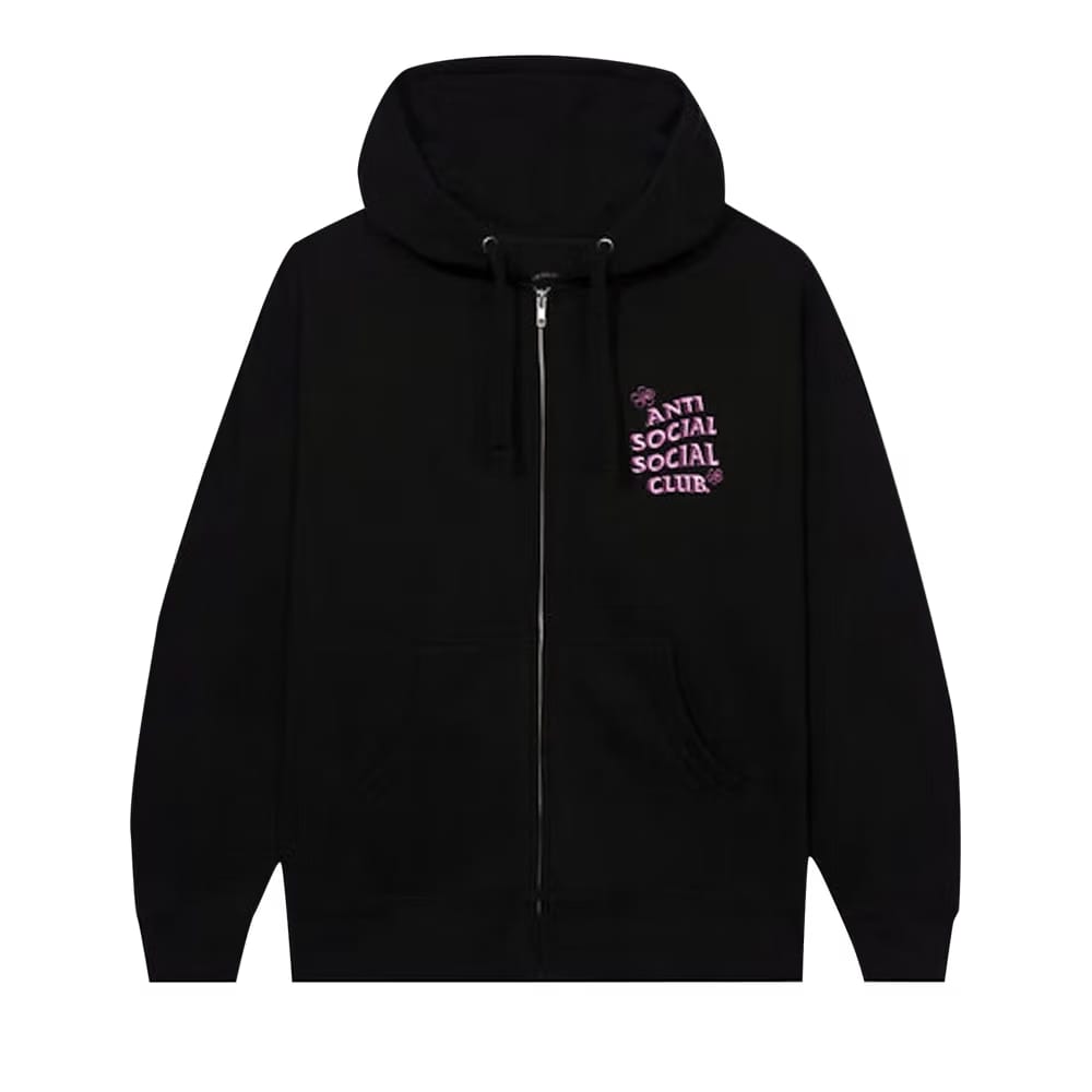 Anti Social Social Club Coral Crush Zip Up Hoodie Black
