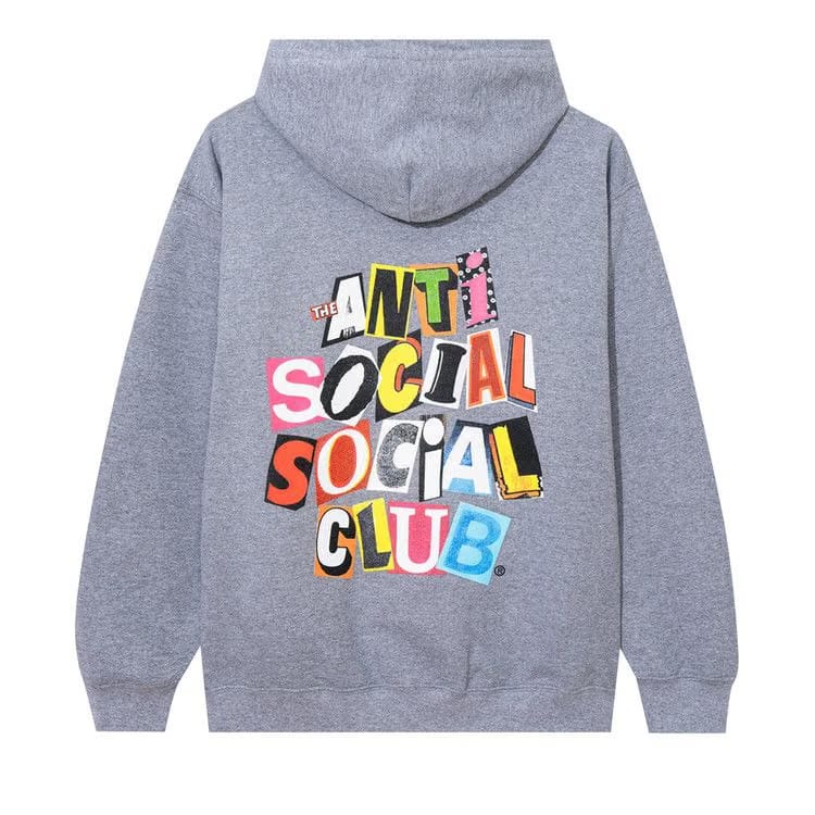 Anti Social Social Club Torn Pages Of Our Story Zip Hoodie Heather Grey