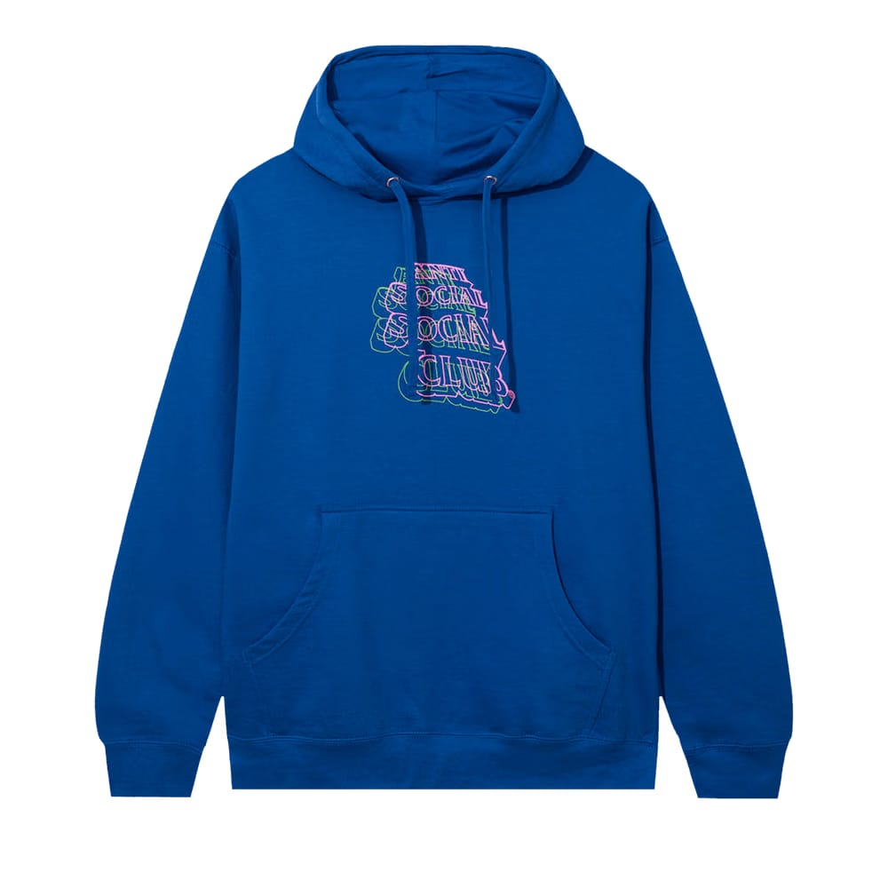 Anti Social Social Club Neon Lights And A Lot Of Rain Hoodie Blue
