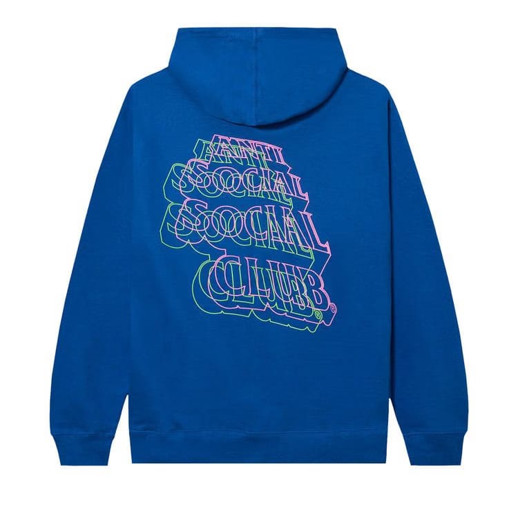 Anti Social Social Club Neon Lights And A Lot Of Rain Hoodie Blue