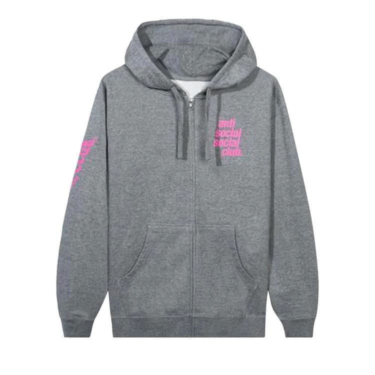 Anti Social Social Club Split Zip Hoodie Grey