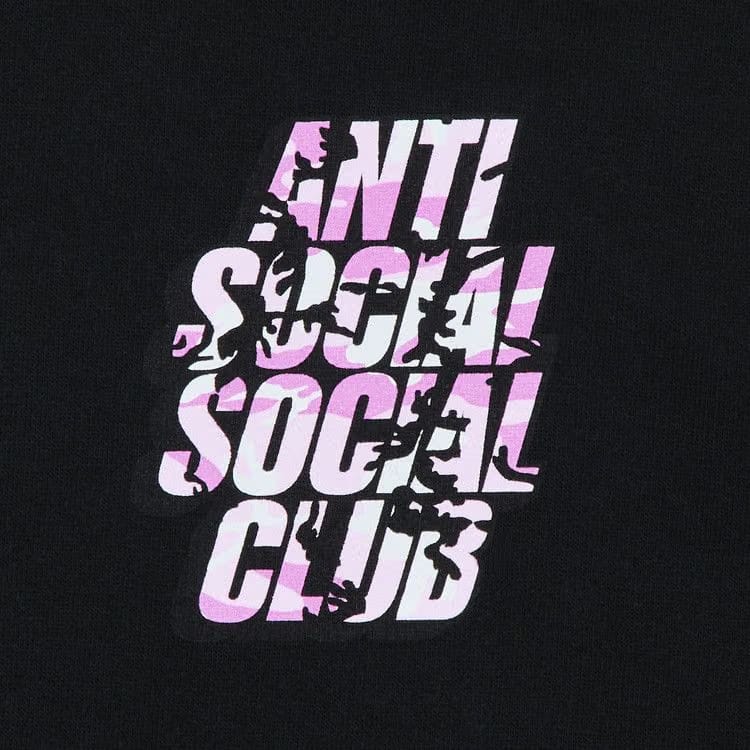 Anti Social Social Club Blocked Pink Camo Hoodie Black