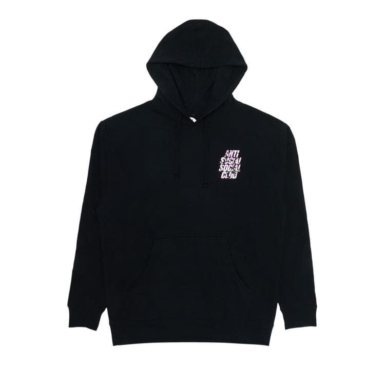 Anti Social Social Club Blocked Pink Camo Hoodie Black