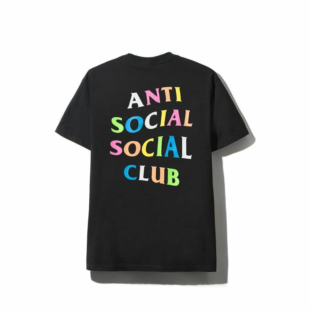 Anti Social Social Club T-Shirt Black Rainbow Logo