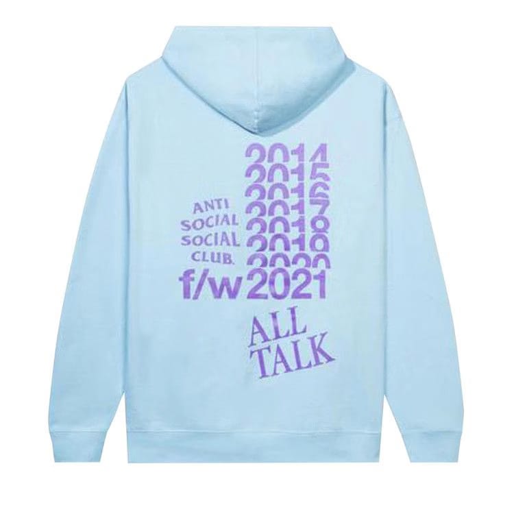 Anti Social Social Club All Talk On A Blog Hoodie Blue