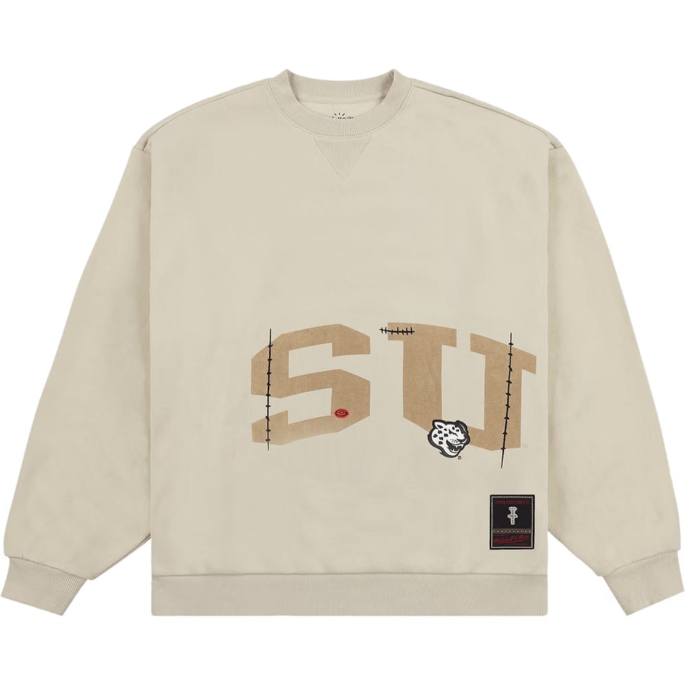 Cactus Jack by Travis Scott x Mitchell & Ness Southern University Crewneck Tan