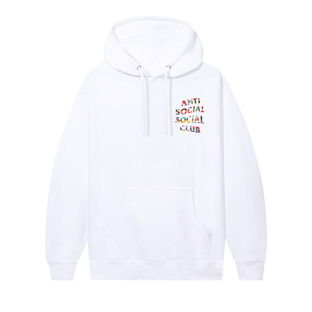 Anti Social Social Club Flag Collage Hoodie White