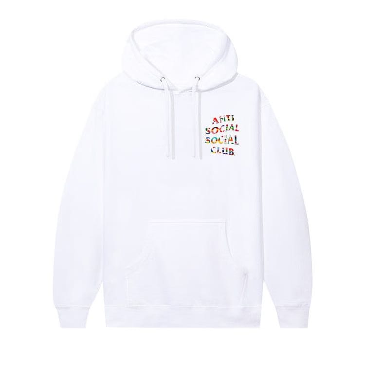 Anti Social Social Club Flag Collage Hoodie White