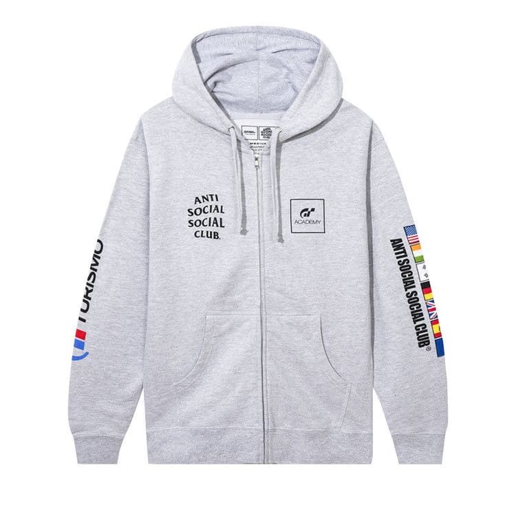 Anti Social Social Club x Gran Turismo Flag Zip Hoodie Heather Grey