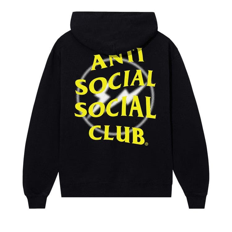 Anti Social Social Club x Fragment Design Half Tone Logo Hoodie Black/Yellow