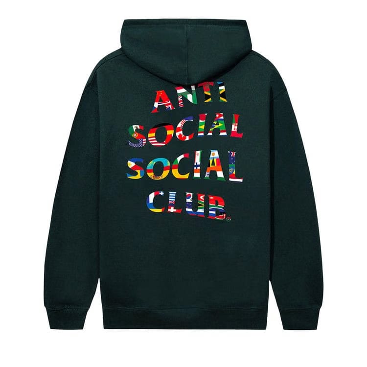 Anti Social Social Club Flag Collage Hoodie Alpine Green