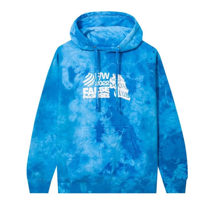 Anti Social Social Club False Promises Tie Dye Hoodie Blue