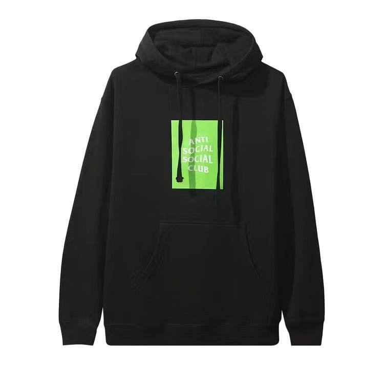 Anti Social Social Club Box Logo Hoodie Black/Neon Green