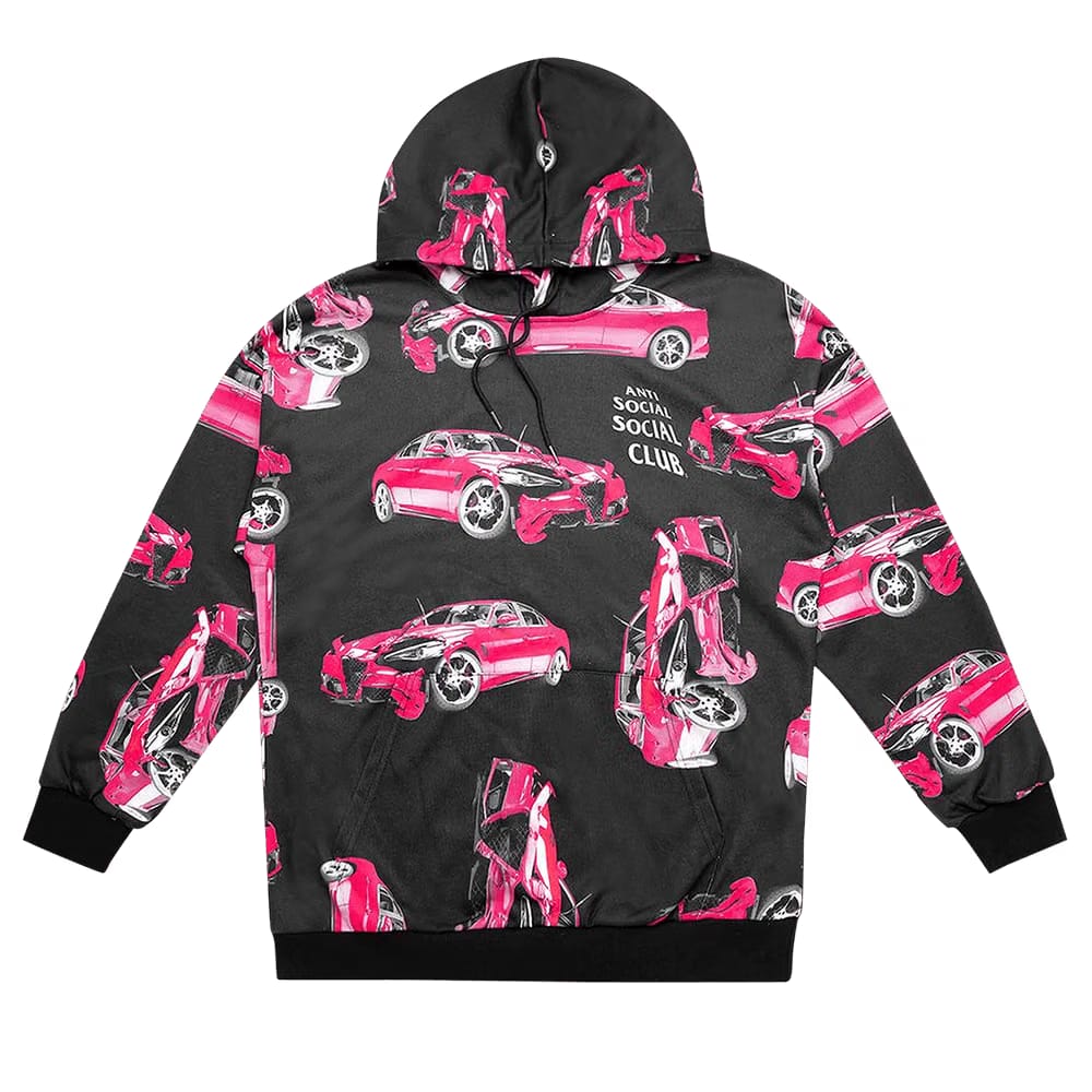 Anti Social Social Club 3AM On Melrose All Over Hoodie Black/Pink