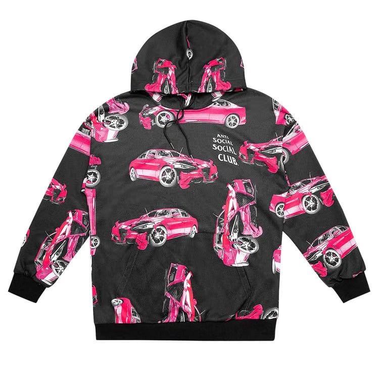 Anti Social Social Club 3AM On Melrose All Over Hoodie Black/Pink