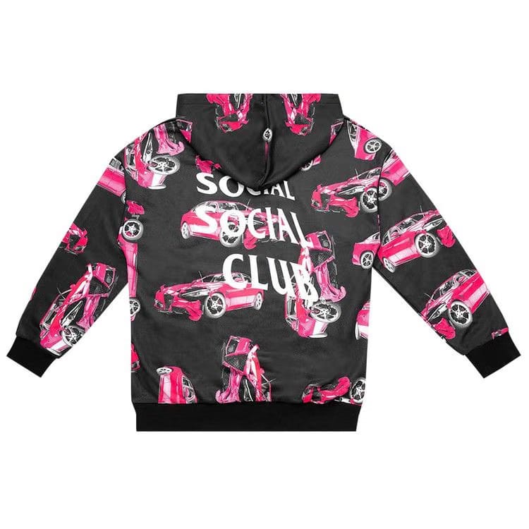 Anti Social Social Club 3AM On Melrose All Over Hoodie Black/Pink