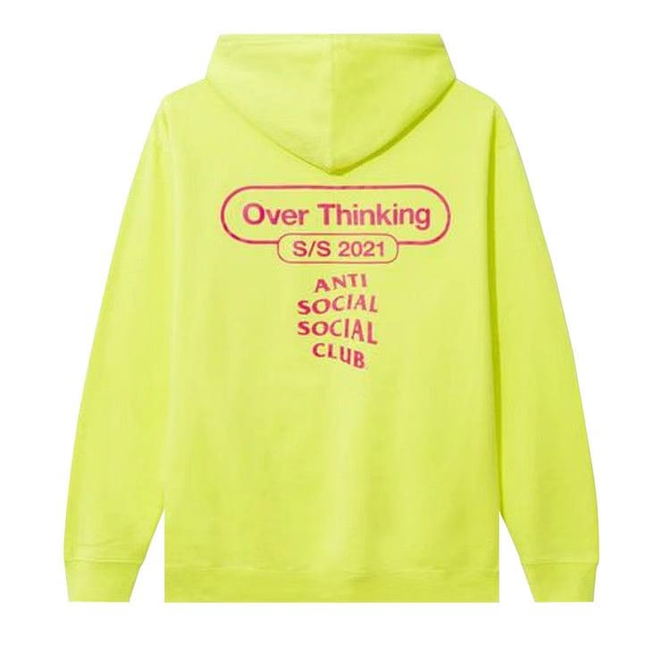 Anti Social Social Club Over Thinking 21 Hoodie Neon Green