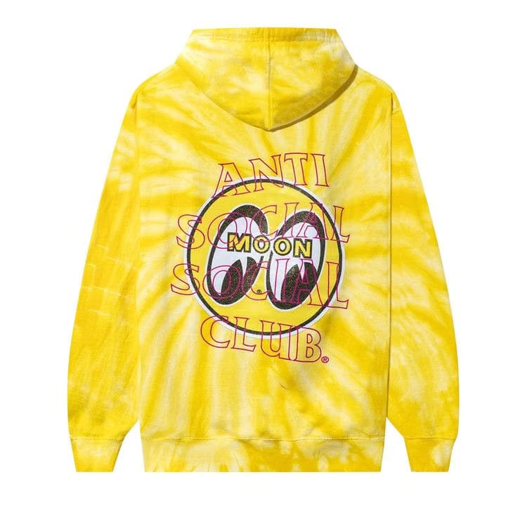 Anti Social Social Club x Mooneyes Glitter Crossfire Hoodie Yellow Tie Dye